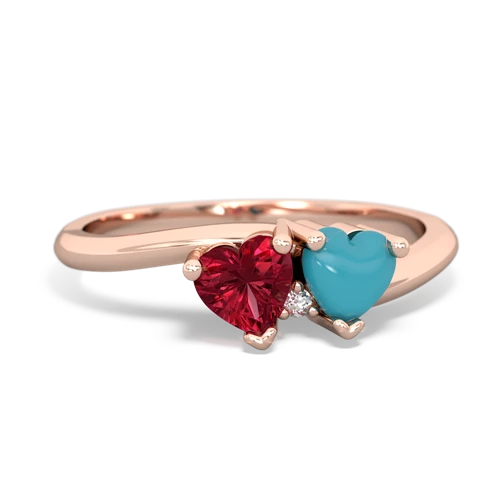 lab ruby-turquoise sweethearts promise ring