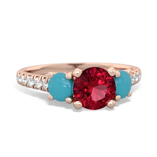 lab ruby-turquoise trellis pave ring
