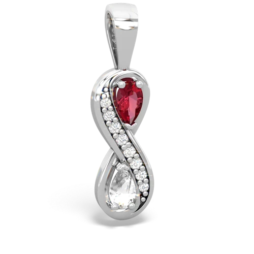 Lab Ruby Lab Created Ruby with Genuine White Topaz Keepsake Infinity pendant Pendant