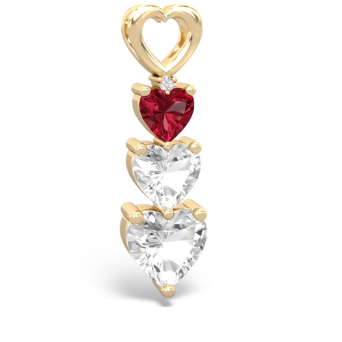 Lab Ruby Lab Created Ruby with Genuine White Topaz and Genuine White Topaz Past Present Future pendant Pendant