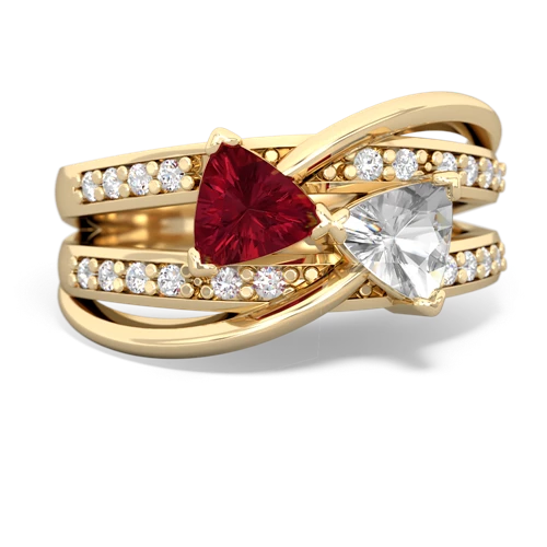 Lab Ruby Lab Created Ruby with Genuine White Topaz Bowtie ring Ring