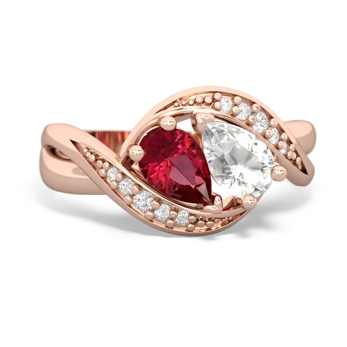 lab ruby-white topaz keepsake curls ring