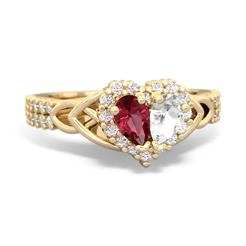 lab ruby-white topaz keepsake engagement ring