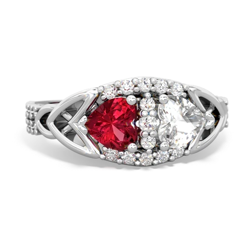 lab ruby-white topaz keepsake engagement ring
