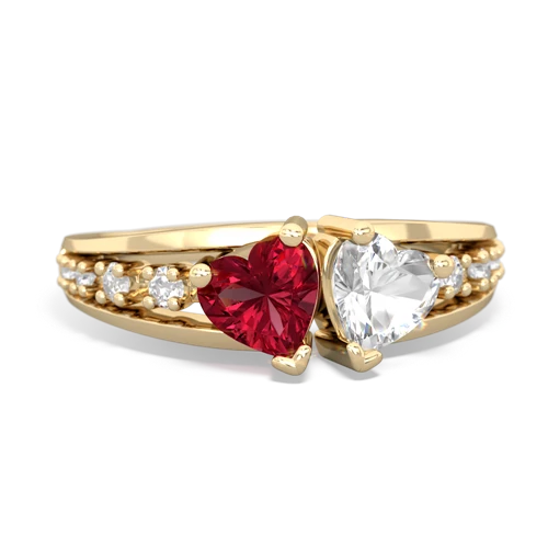 lab ruby-white topaz modern ring