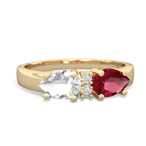 lab ruby-white topaz timeless ring