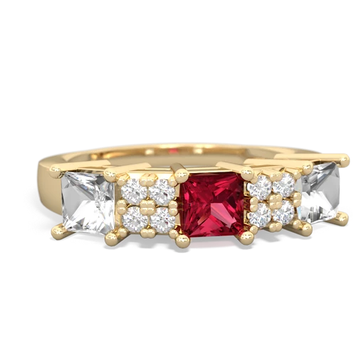 lab ruby-white topaz timeless ring