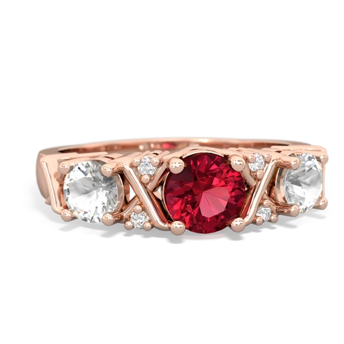 lab ruby-white topaz timeless ring