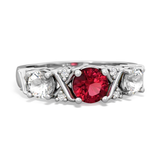 lab ruby-white topaz timeless ring