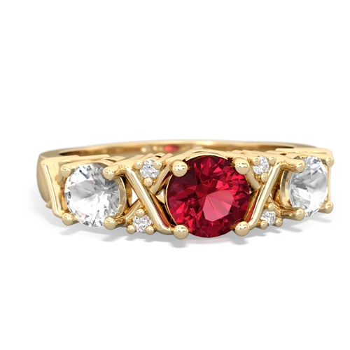 lab ruby-white topaz timeless ring