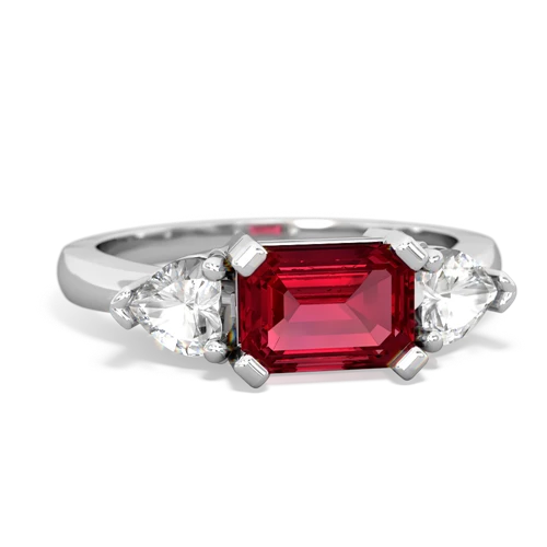 lab ruby-white topaz timeless ring