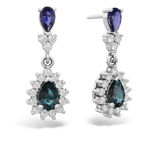 lab sapphire-alexandrite dangle earrings