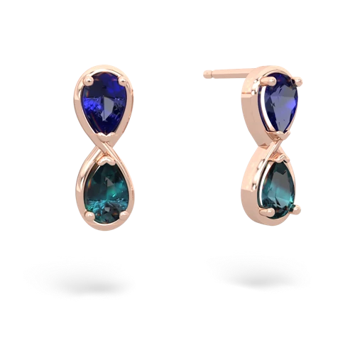lab sapphire-alexandrite infinity earrings