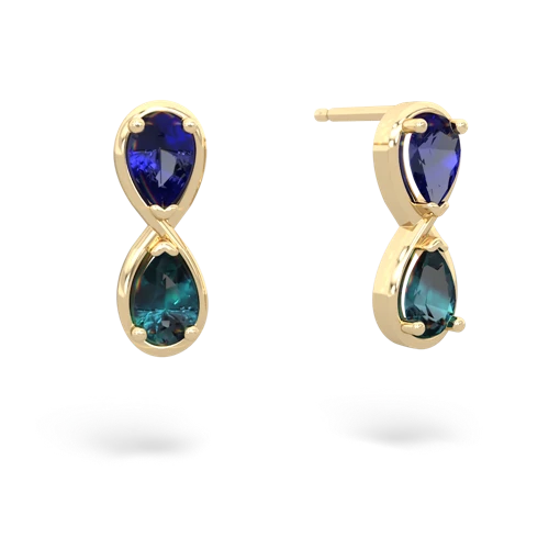 lab sapphire-alexandrite infinity earrings