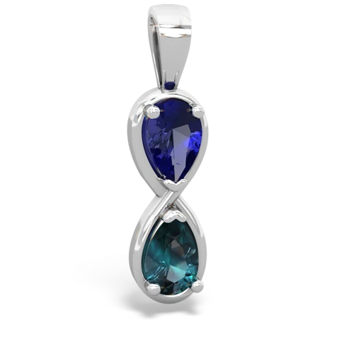 lab sapphire-alexandrite infinity pendant