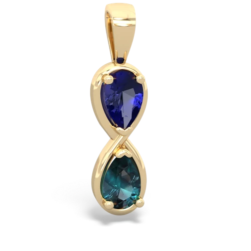 lab sapphire-alexandrite infinity pendant