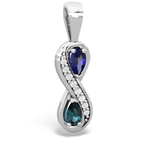 lab sapphire-alexandrite keepsake infinity pendant