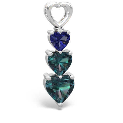 lab sapphire-alexandrite three stone pendant