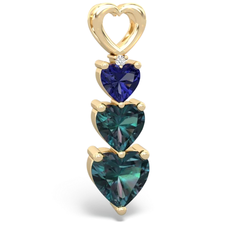 Lab Sapphire Lab Created Sapphire with Lab Created Alexandrite and Genuine Amethyst Past Present Future pendant Pendant