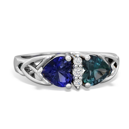 lab sapphire-alexandrite celtic ring