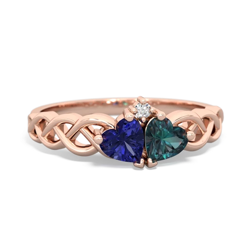 lab sapphire-alexandrite celtic braid ring