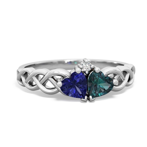 lab sapphire-alexandrite celtic braid ring