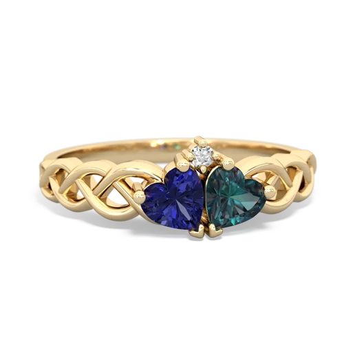 lab sapphire-alexandrite celtic braid ring