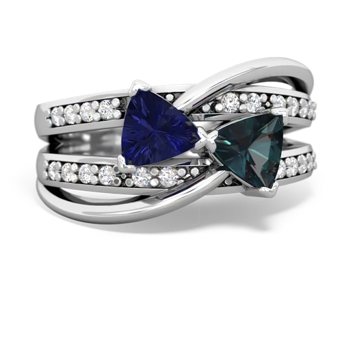 lab sapphire-alexandrite couture ring