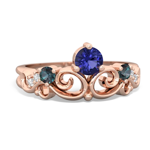 lab sapphire-alexandrite crown keepsake ring