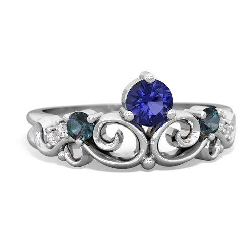 lab sapphire-alexandrite crown keepsake ring