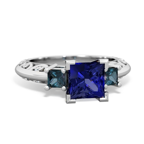 Lab Sapphire Lab Created Sapphire with Lab Created Alexandrite and Lab Created Sapphire Art Deco ring Ring