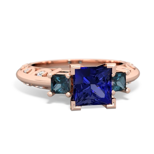 lab sapphire-alexandrite engagement ring