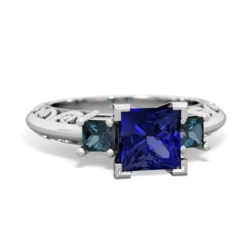 lab sapphire-alexandrite engagement ring