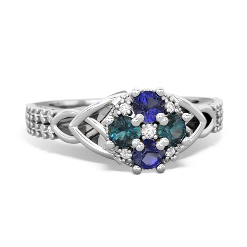 lab sapphire-alexandrite engagement ring