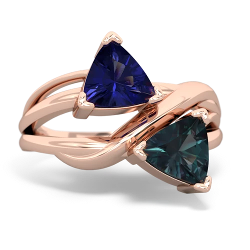 lab sapphire-alexandrite filligree ring