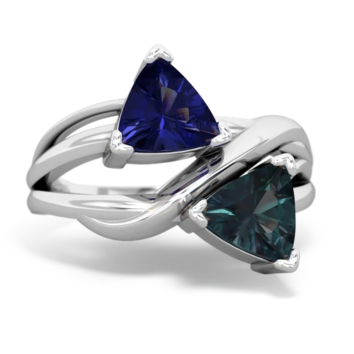 lab sapphire-alexandrite filligree ring