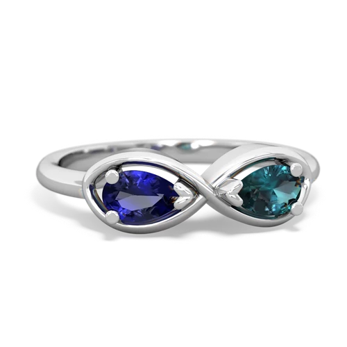 lab sapphire-alexandrite infinity ring