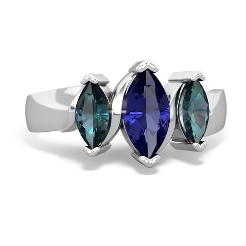 lab sapphire-alexandrite keepsake ring