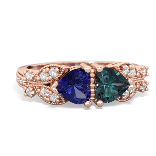 lab sapphire-alexandrite keepsake butterfly ring