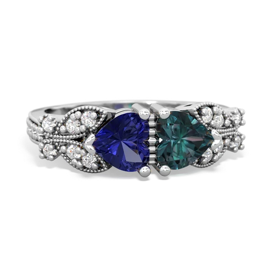 lab sapphire-alexandrite keepsake butterfly ring