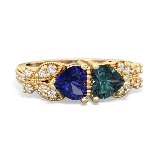 lab sapphire-alexandrite keepsake butterfly ring