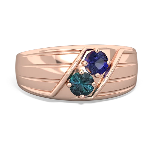 lab sapphire-alexandrite mens ring