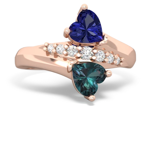 lab sapphire-alexandrite modern ring