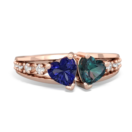 lab sapphire-alexandrite modern ring