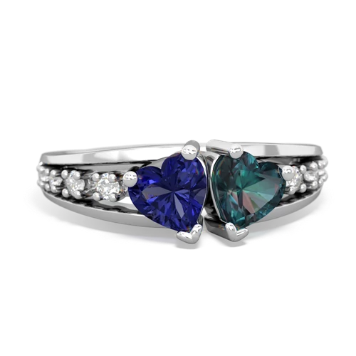 lab sapphire-alexandrite modern ring