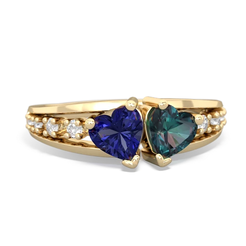 lab sapphire-alexandrite modern ring