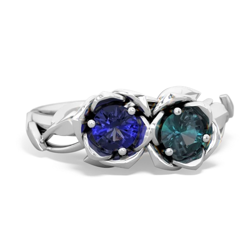 lab sapphire-alexandrite roses ring