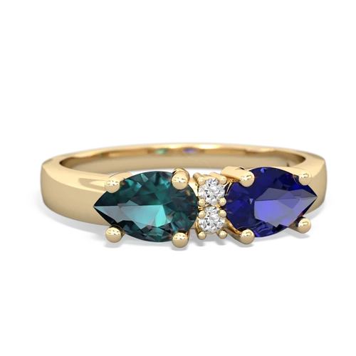 lab sapphire-alexandrite timeless ring