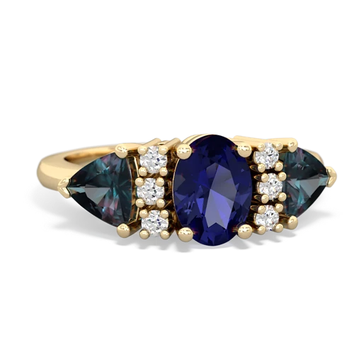 lab sapphire-alexandrite timeless ring