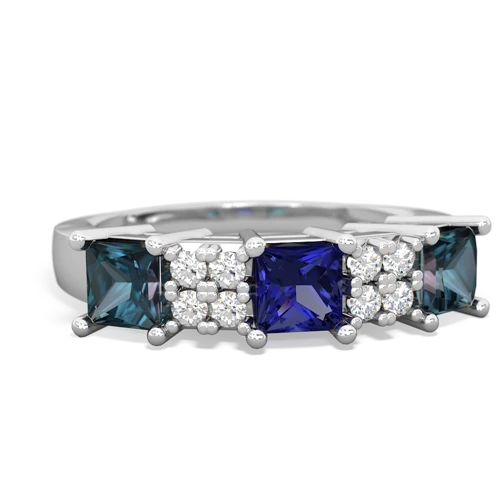 lab sapphire-alexandrite timeless ring